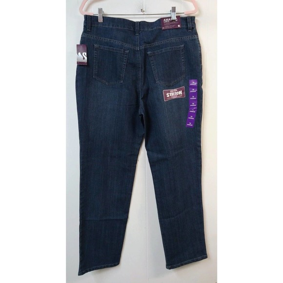 Gloria Vanderbilt Amanda NWT WM 14 Jeans Blue Dark Wash Stretch Tummy Slimmer - Picture 6 of 6